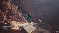 and use it to glide up to a landing ramp.