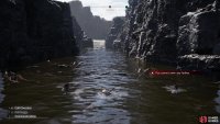 Due to profound video game logic, you won’t be able to swim across the debris-filled waters connecting the two regions.