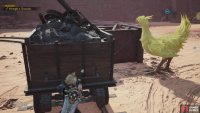 Wait for the chocobo to look away and pull the cart past a junction, near a lever.