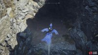 drop down into a watery pit, then chocojet up to another ledge,