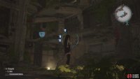 Grapple to this spot here to reach the ledge with the chest.
