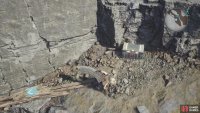 At the top of the walls, you can drop down to find this chest.