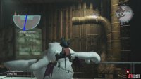You need to adjust your aim to hit this pipe that’s blocking the elevator from coming down.