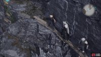 After crossing this thin wooden ledge, you can drop down to a lower area.