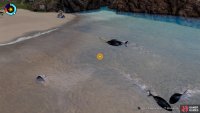 You play a spear throwing mini-game to catch the fish in the area.
