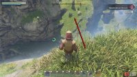 When you reach the edge of the cliff, glide over to the lower part of the island in front of you.