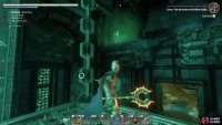 You’ll see the glyph on the column, which you can reach by grappling to another platform to its right.