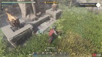 Dig for the treasure directly in front of the King Gormander statue.