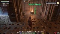 Wait on the floor next to the brazier for the spikes to lower again.