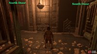 In the next room, you’ll have two doors at each end of the corridor.