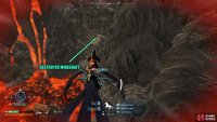 Go through the cave to reach the mine shaft.