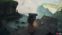 Walk a narrow ledge on the ruins of 5F to find a Seeker’s Token.