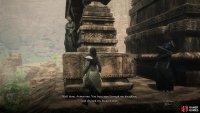 if you want something useful out of her you’ll need to find her corporeal form on the roof of the shrine.