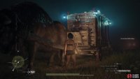 Take off all your gear and walk up to the phantom oxcart to talk to Mansenn to gain access to the wagon.