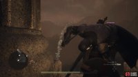 Throw the NPC opponent off the cliff to the north to satisfy the Sphinx.