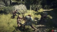 The Fighter is easily able to block damage from goblins and other grunt enemies.