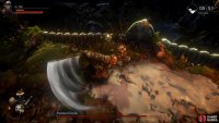 Darak’s default attacks involve repeated swings of his sword in an arc in front of him.