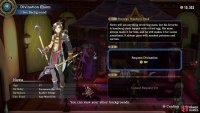 You can pay B’baba some money to gain some lore on your characters.