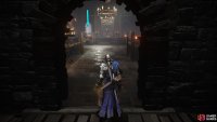 Head through the doorway next to the fireplace. Be careful of the Black Knights though.