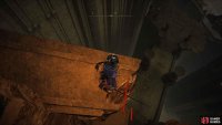 Go back around until you reach the gap, drop onto the pillar, and then onto the floor.