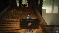 Collect the item and continue south to the balcony.