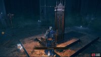 Interact with the front of the throne to find a button.