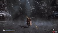Examine the ice gate after speaking to the Pale-Axe Stalwart and defeating the Five Element Carts to open the way to Chapter 5’s secret area.