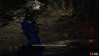 Take an elevator down and fight through the second half of the mines until you cross a bridge and reach some machinery that causes Gadriel to do what he does best - complain.