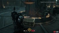 After taking a lift down to the bottom of the cathedral, standing in front of an Ammo Cache,
