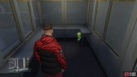 to find the action figure sitting inside a booth.