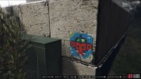 to find the monkey mosaic sitting on the base of a billboard.