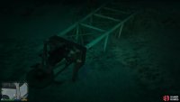 to find the part sitting against a sunken crane arm.