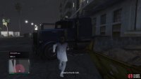 before stealing a nearby truck cab. 