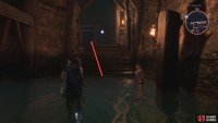 Make your way to the area with shallow water and an elevator, and take the elevator up.