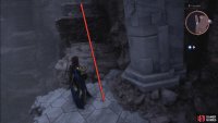Use Harding’s power to pull out the stone block from the wall, and follow the path up.