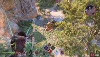 South: Look over the southern edge of the cliff to find the target.