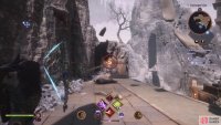 West: From the altar, follow the western stairs to the end to find a large barrel hiding one of the targets.