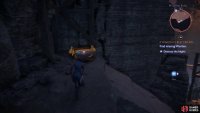 knock the ladder down, climb it, then circle around to find a chest,