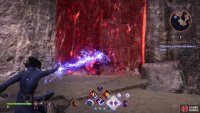 destroy crystals to drop a barrier to the northwest,