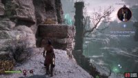 and once you’ve interacted with the statue continue north and jump over to a ledge to the northwest.