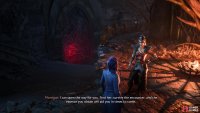 Collect all five wolf statuettes and use them to watch Solas’s past regrets, then talk to Morrigan on Beacon Island.