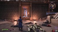 This will lower a gate allowing you to access the Evanuris altar.