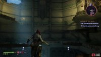 cross some beams and ascend some ledges,
