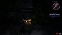 find a chest tucked away in a courtyard,
