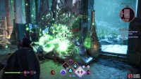 Behind the barrier you’ll finally find Lucanis’s blood - destroy it to free the assassin to engage his prey.