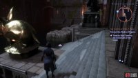 Find a golden nug statue near the canal and use Harding&rsquo;s ability to raise platforms, allowing you to cross,