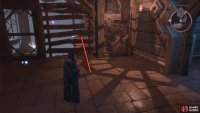 In the next room, break through the wooden boards.