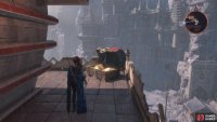 Climb up the ladder to find the chest at the top.