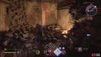Pick up the loot in the camp by the waterfall before climbing the ladder.