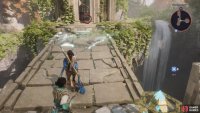 Dispel the barrier, take the power crystal and place it on the bridge, and obtain the chest on the opposite side.